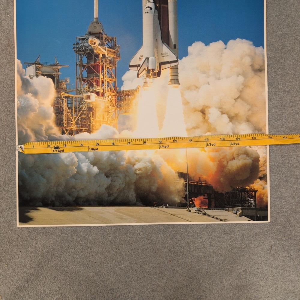 Vtg NASA Space Shuttle Challenger Launch Pad 39A Poster Kimball Concepts 20"×16" - Picture 3 of 4